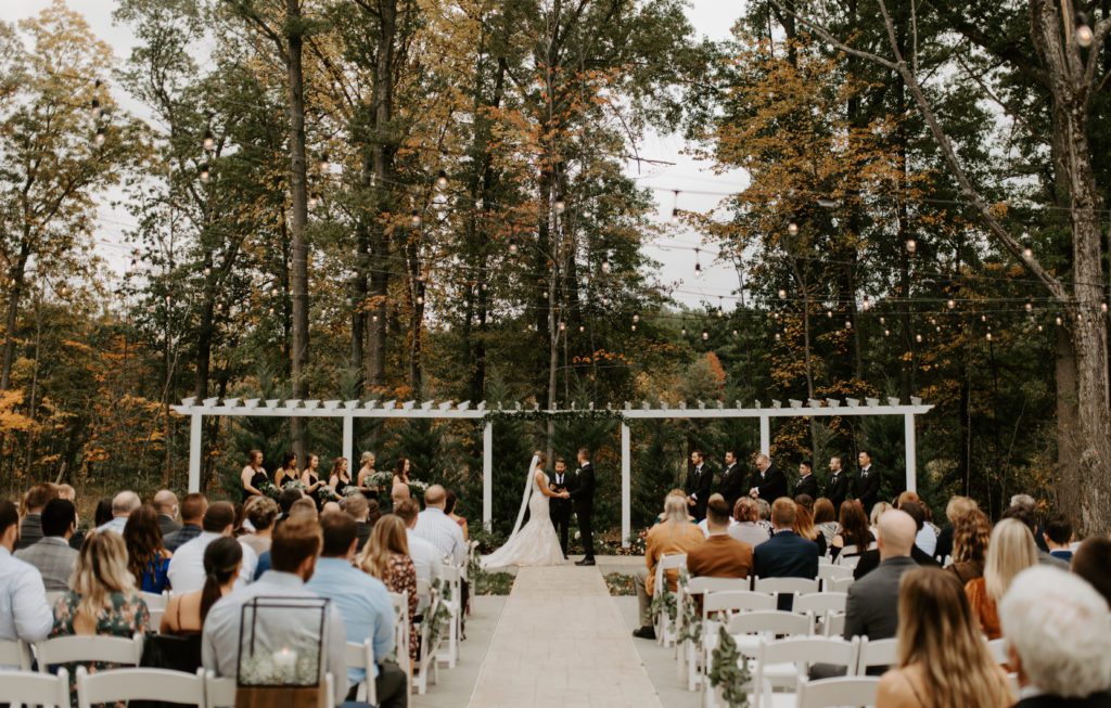 Wedding Ceremony, Estate at New Albany Fall Wedding