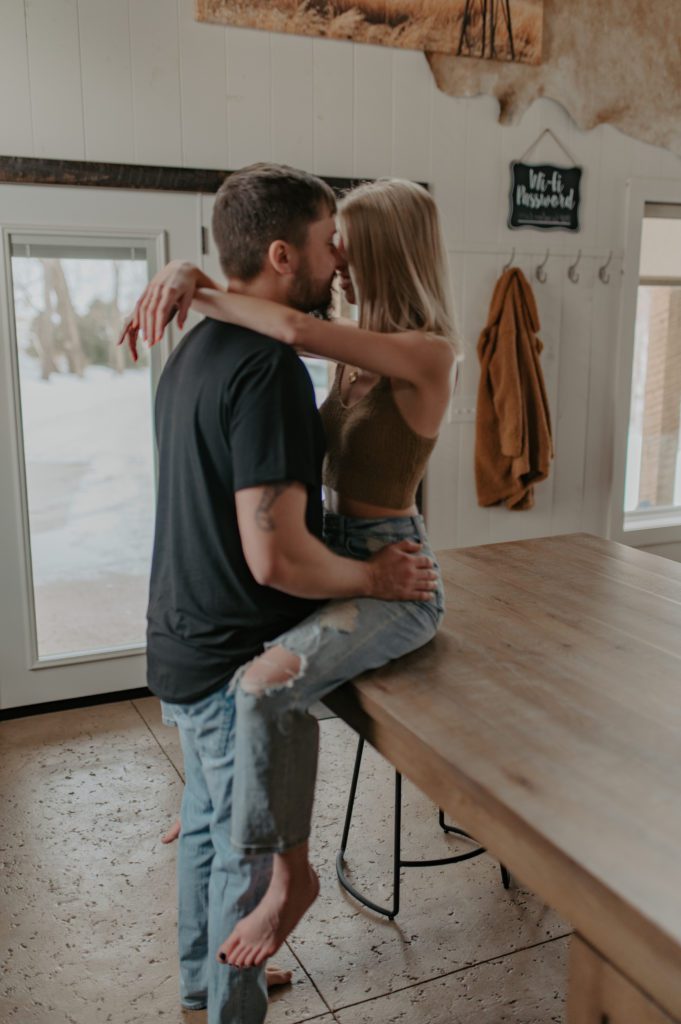 Ohio Engagement Session in an Airbnb