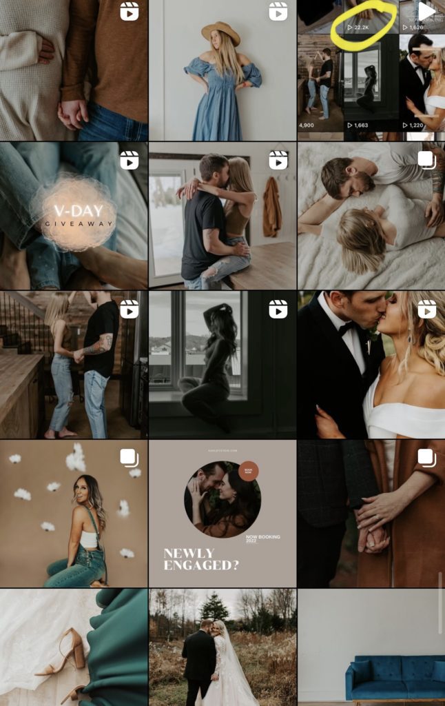 choosing your wedding photographer instagram feed